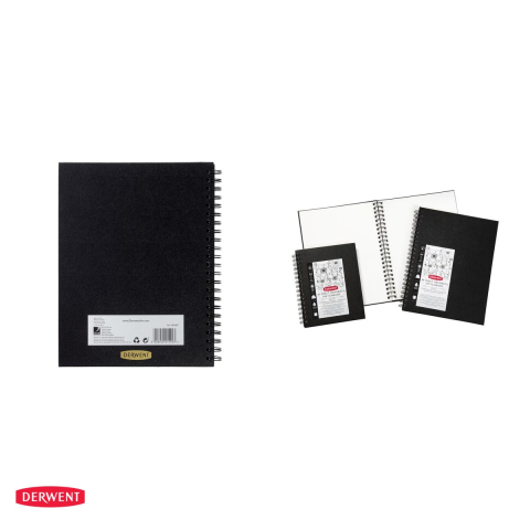 Caiet cu spira pentru schite Derwent Professional, A4, 86 file, 110 g/mp, coperta neagra [3]