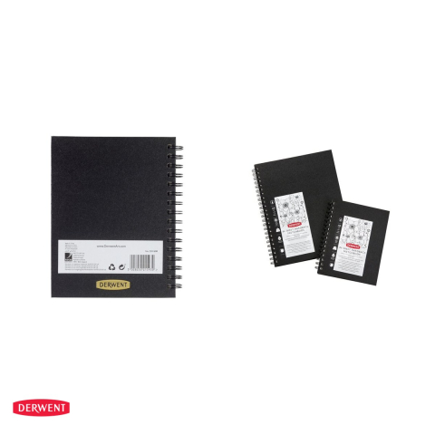 Caiet cu spira pentru schite Derwent Professional, A5, 86 file, 110 g/mp, coperta neagra [3]