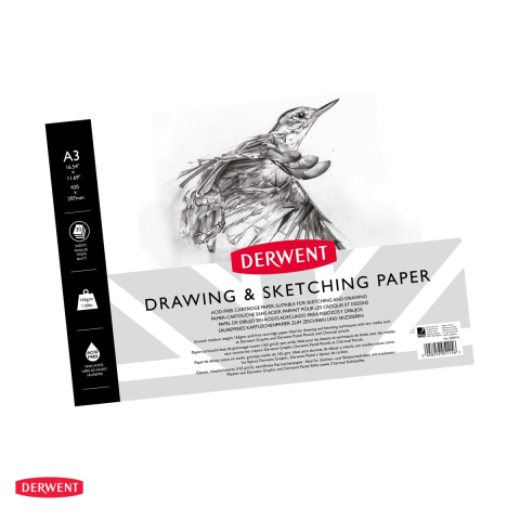 Handmade Creativ si Hobby - Caiet cu spira pentru schite si desen Derwent Professional, A3, 30 file, 165 g/mp