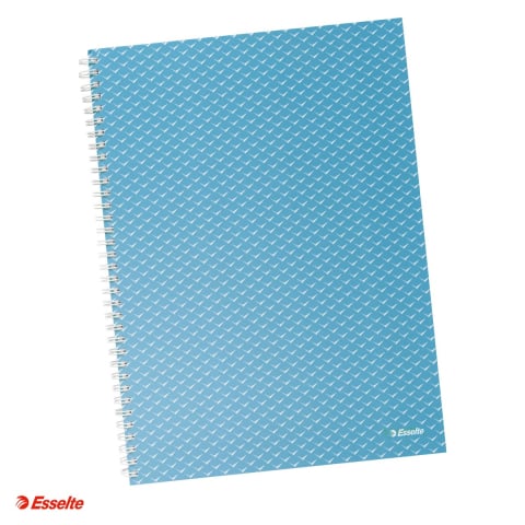 Caiete - Caiet de birou Esselte Colour'Breeze, carton, A4, 80 coli, cu spira, dictando, pentru documente perforate, hartie 80 g/mp, albastru