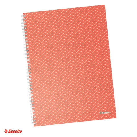 Caiete - Caiet de birou Esselte Colour'Breeze, carton, A4, 80 coli, cu spira, dictando, pentru documente perforate, hartie 80 g/mp, corai