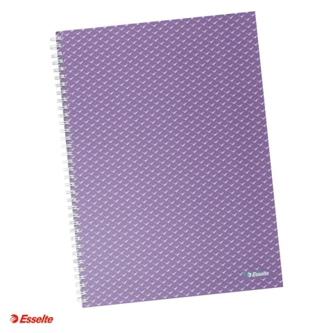 Caiete - Caiet de birou Esselte Colour'Breeze, carton, A4, 80 coli, cu spira, dictando, pentru documente perforate, hartie 80 g/mp, lavanda