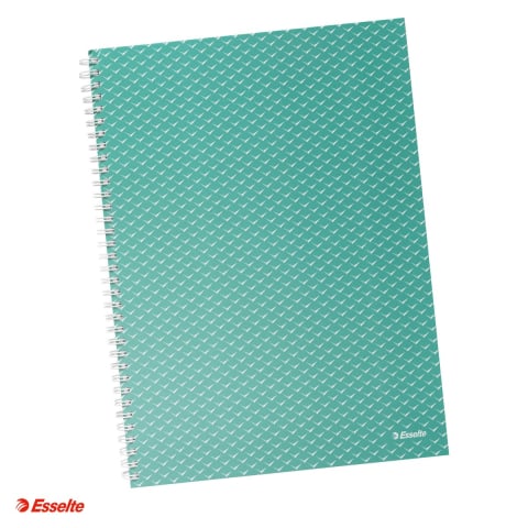 Caiete - Caiet de birou Esselte Colour'Breeze, carton, A4, 80 coli, cu spira, matematica, pentru documente perforate, hartie 80 g/mp, verde