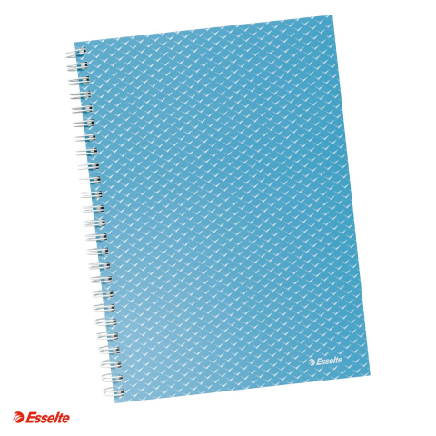 Caiete - Caiet de birou Esselte Colour'Breeze, carton, A5, 80 coli, cu spira, matematica, pentru documente perforate, albastru