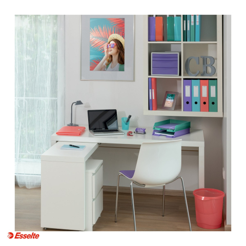 Caiet de birou Esselte Colour'Breeze, carton, A5, 80 coli, cu spira, matematica, pentru documente perforate, verde [4]