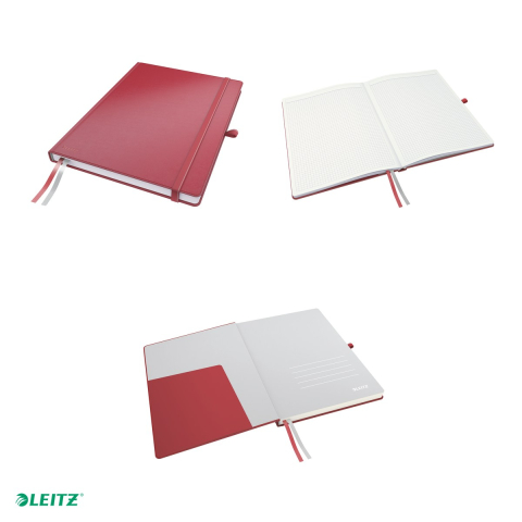 Caiet de birou Leitz Complete, A4, matematica, pentru documente perforate, 80 file, 8 file perforate, hartie 100 g/mp, rosu [3]