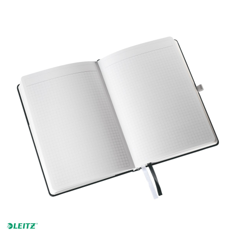 Caiet de birou Leitz Style, pentru documente perforate, 80 file, 8 file perforate, hartie 96 g/mp, negru Satin [6]