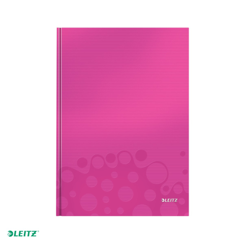 Caiet de birou Leitz WOW, carton laminat, coperta dura, A4, 80 coli, dictando, hartie 80 g/mp, roz [3]