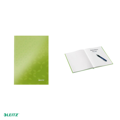 Caiet de birou Leitz WOW, carton laminat, coperta dura, A4, 80 coli, dictando, hartie 80 g/mp, verde [3]