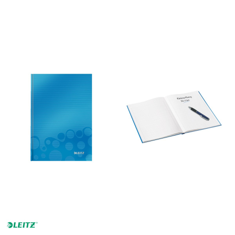 Caiet de birou Leitz WOW, carton laminat, coperta dura, A5, 80 coli, dictando, hartie 80 g/mp, albastru [3]