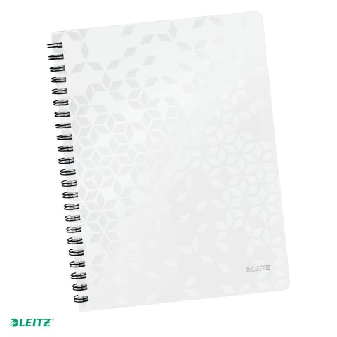 Caiete - Caiet de birou Leitz WOW, PP, A4, cu spira, dictando, pentru documente perforate, 80 file, hartie 80 g/mp, alb