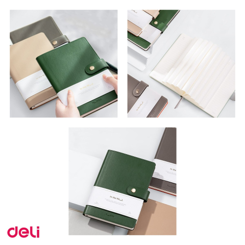 Caiet Deli A5 Clapeta diverse culori, dictando, birou 96 file, coperta imitatie piele [3]