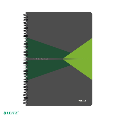 Caiet Leitz Office cu spira, coperta carton, A4, dictando, 90 file, hartie 90 g/mp, verde [3]