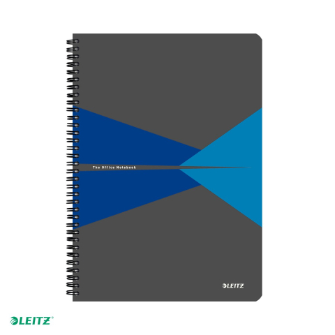 Caiet Leitz Office cu spira, coperta PP, A4, dictando, 90 file, hartie 90 g/mp, albastru [3]