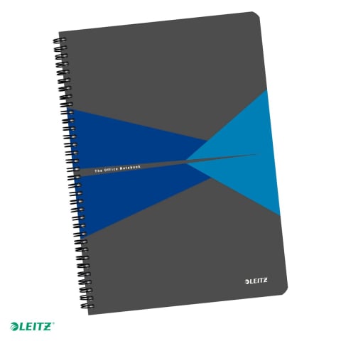 Caiete - Caiet Leitz Office cu spira, coperta PP, A4, dictando, 90 file, hartie 90 g/mp, albastru