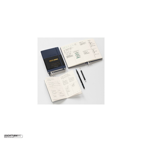 Caiet Leuchtturm1917 Bullet Journal Edition 2 A5, coperta rigida, punctat, 206 pagini numerotate, hartie 120 g/mp, 145 x 210 mm, index, Future Log, 3 semne de carte, stickere, galben [3]