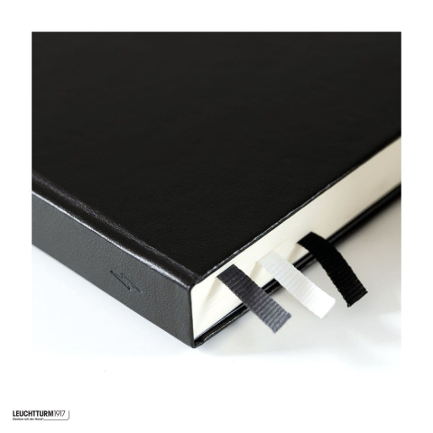Caiet Leuchtturm1917 Bullet Journal Edition 2 A5, coperta rigida, punctat, 206 pagini numerotate, hartie 120 g/mp, 145 x 210 mm, index, Future Log, 3 semne de carte, stickere, negru [4]