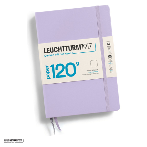 Caiete - Caiet Leuchtturm1917 Edition 120G A5, coperta rigida, velin, 203 pagini numerotate, hartie 120 g/mp, 145 x 210 mm, transparenta redusa, cuprins, 2 semne de carte, elastic, lila