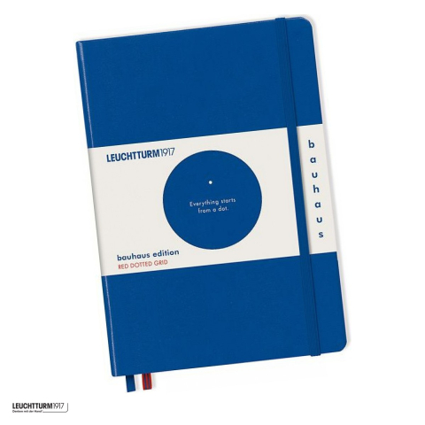Birotica papetarie - Caiet Leuchtturm1917 Notebook Bauhaus Edition A5, coperta rigida, punctat, 251 pagini numerotate, hartie 80 g/mp, 145 x 210 mm, citat Kandinsky embosat, cuprins, 2 semne de carte, albastru royal