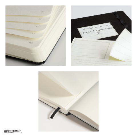 Caiet Leuchtturm1917 Notebook Classic A5, coperta rigida, matematica, 251 pagini numerotate, hartie 80 g/mp, 145 x 210 mm, cuprins, 2 semne de carte, elastic, buzunar, bordeaux [3]