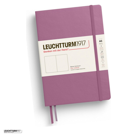 Caiete - Caiet Leuchtturm1917 Notebook Classic A5, coperta rigida, velin, 251 pagini numerotate, hartie 80 g/mp, 145 x 210 mm, cuprins, 2 semne de carte, elastic, buzunar, dusty rose