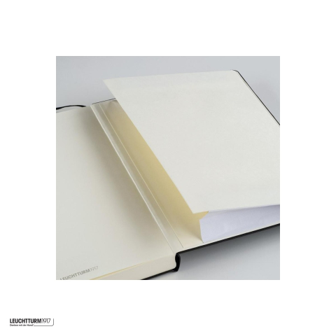 Caiet Leuchtturm1917 Notebook Classic A5, coperta rigida, velin, 251 pagini numerotate, hartie 80 g/mp, 145 x 210 mm, cuprins, 2 semne de carte, elastic, buzunar, rosu [4]