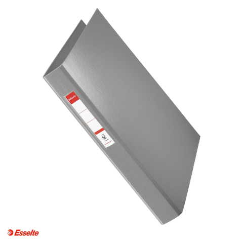 Caiete mecanice - Caiet mecanic Esselte, PP/PP, A4, mecanism 4RR, inel 25 mm, capacitate 190 coli (80 g/mp), pentru documente perforate, hartie 80 g/mp, gri