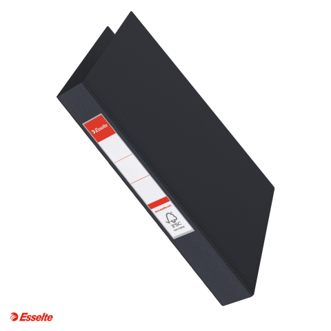 Caiete mecanice - Caiet mecanic Esselte VIVIDA, PP/PP, A4, mecanism 2RR, inel 25 mm, capacitate 190 coli (80 g/mp), pentru documente perforate, hartie 80 g/mp, negru