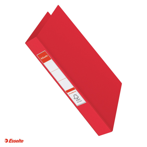 Caiete mecanice - Caiet mecanic Esselte VIVIDA, PP/PP, A4, mecanism 2RR, inel 25 mm, capacitate 190 coli (80 g/mp), pentru documente perforate, hartie 80 g/mp, rosu