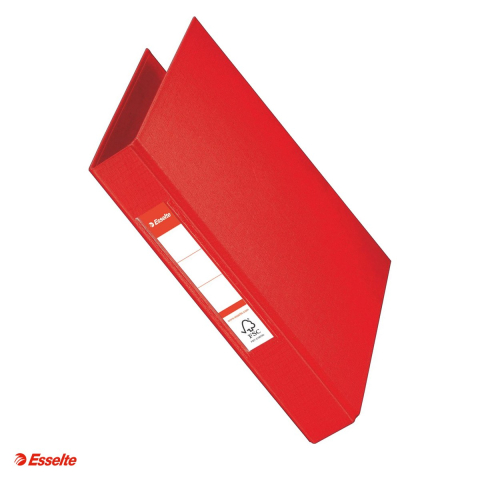 Caiete mecanice A5 - Caiet mecanic Esselte VIVIDA, PP/PP, A5, mecanism 2RR, inel 25 mm, capacitate 190 coli (80 g/mp), pentru documente perforate, hartie 80 g/mp, rosu
