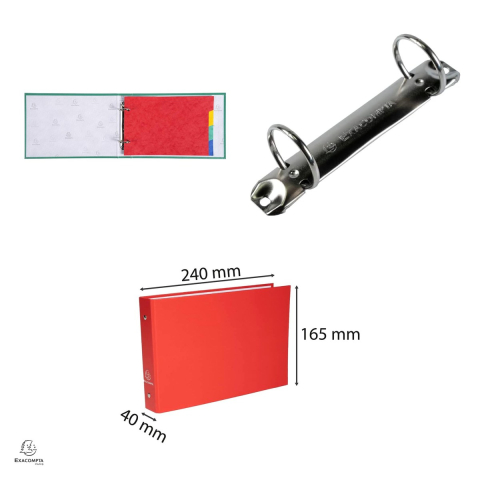 Caiet mecanic Exacompta A5 cu separatoare, 2 inele 25 mm, cotor 40 mm, multicolor, 165x240 mm [3]