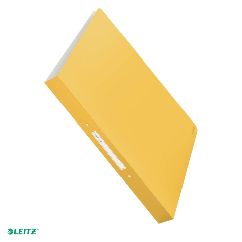 Caiet mecanic Leitz Cosy, PP, A4, mecanism 2 RR, inel 25 mm, coperta moale, capacitate 190 coli (80 g/mp), pentru prezentare, galben Chihlimbar [0]