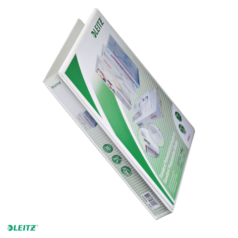 Caiet mecanic Leitz Panorama, PP/PP, A4 MAXI, mecanism 2DR, inel 25 mm, capacitate 250 coli (80 g/mp), pentru documente perforate, hartie 80 g/mp, alb [0]