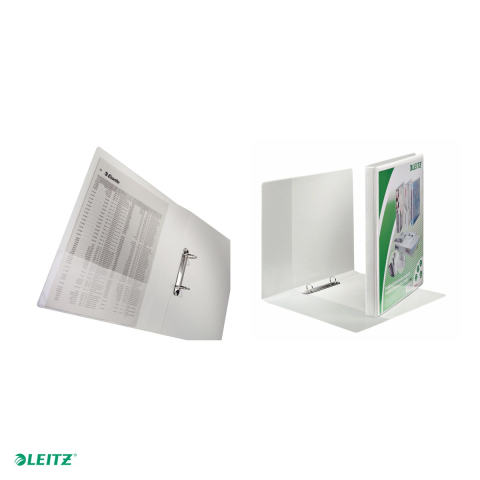Caiet mecanic Leitz Panorama, PP/PP, A4 MAXI, mecanism 2RR, inel 16 mm, capacitate 100 coli (80 g/mp), pentru documente perforate, hartie 80 g/mp, alb [3]
