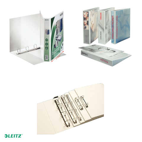 Caiet mecanic Leitz Panorama, PP/PP, A4 MAXI, mecanism 4DR, inel 30 mm, capacitate 300 coli (80 g/mp), pentru documente perforate, hartie 80 g/mp, alb [3]