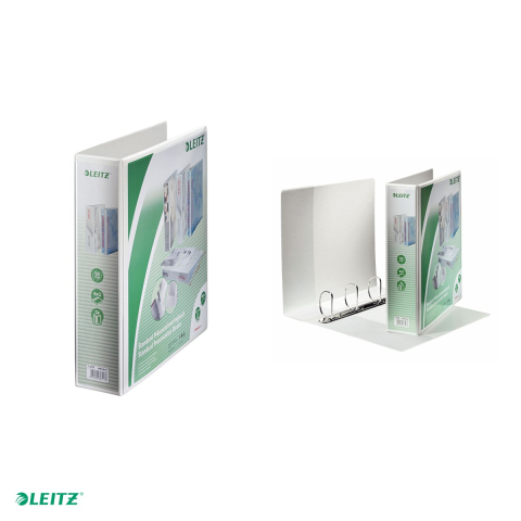 Caiet mecanic Leitz Panorama, PP/PP, A4 MAXI, mecanism 4DR, inel 50 mm, capacitate 500 coli (80 g/mp), pentru documente perforate, hartie 80 g/mp, alb [3]