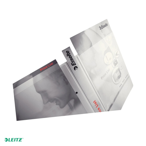 Caiet mecanic Leitz Panorama, PP/PP, A4 MAXI, mecanism 4RR, inel 16 mm, capacitate 100 coli (80 g/mp), pentru documente perforate, hartie 80 g/mp, alb [0]