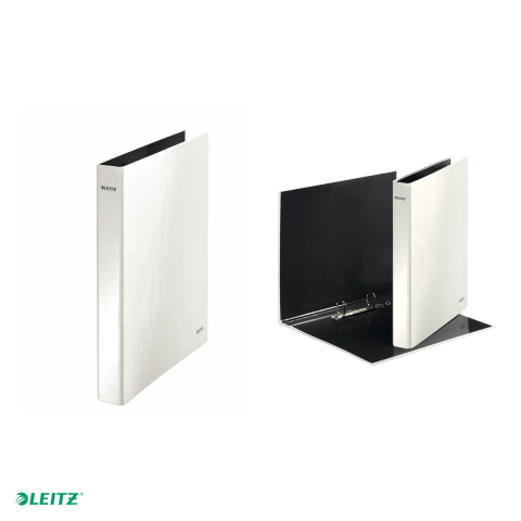 Caiet mecanic Leitz WOW, carton laminat, A4, mecanism 2DR, inel 25 mm, capacitate 250 coli (80 g/mp), alb [3]