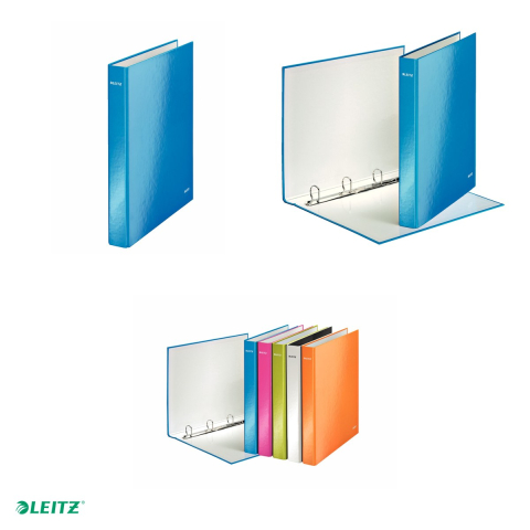Caiet mecanic Leitz WOW, carton laminat, A4, mecanism 4DR, inel 25 mm, capacitate 230 coli (80 g/mp), albastru [3]