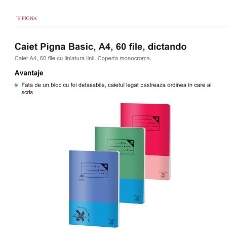 Caiet Pigna Basic, A4, 60 file, dictando [1]