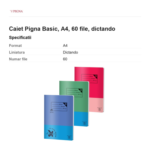 Caiet Pigna Basic, A4, 60 file, dictando [2]
