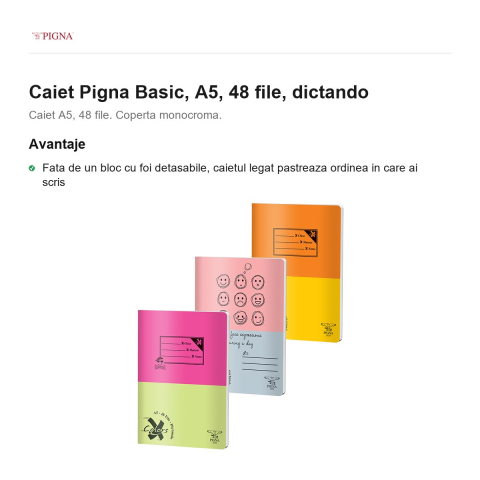 Caiet Pigna Basic, A5, 48 file, dictando [1]