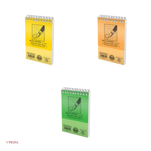 Bloc notes Pigna Basic, A7, 50 file, matematica, 60 g/mp, spira aritmetica, 80x120 mm [3]