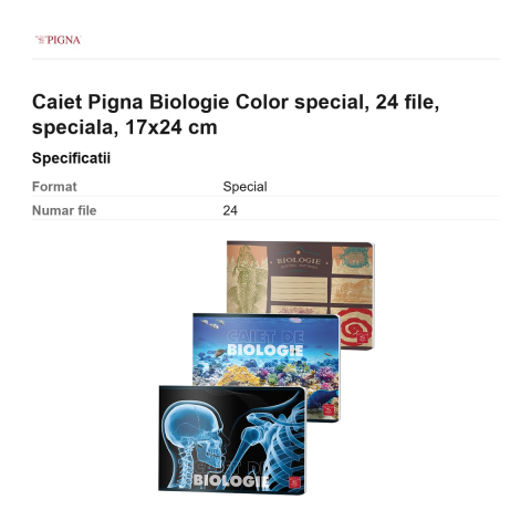 Caiet Pigna Biologie Color, 24 file, 17x24 cm [2]