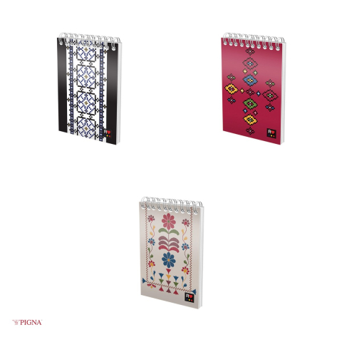 Bloc notes Pigna Ethno, A6, 80 file, dictando, spira diverse modele [3]