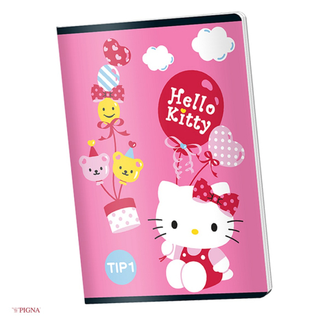 Liniatura Dictando (Linii) A5 - Caiet Pigna Hello Kitty, A5, pentru uz scolar, 24 file, 70 g/mp, i