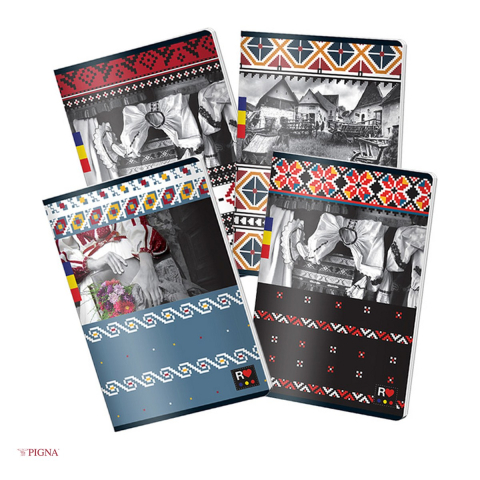Caiete A4 - Caiet Pigna Licente Ethno, A4, 60 file, matematica, 200 g/mp, aritmetica diverse modele