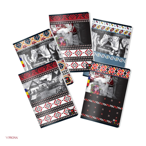 Caiete A5 - Caiet Pigna Licente Ethno, A5, 48 file, matematica, 200 g/mp, aritmetica diverse modele