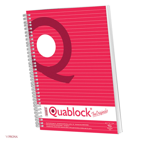 Caiete A4 - Caiet Pigna Quablock, A4, 120 file, dictando, 200 g/mp, spira