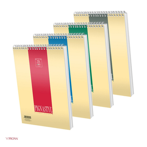 Birotica papetarie - Bloc notes Pigna Style, A4, 60 file, matematica, 200 g/mp, spira aritmetica